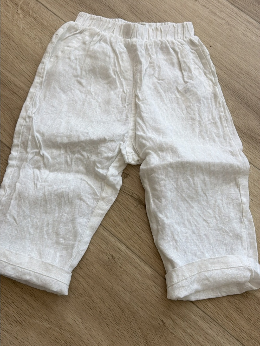 Zara White Linen-Blend Kids Pants